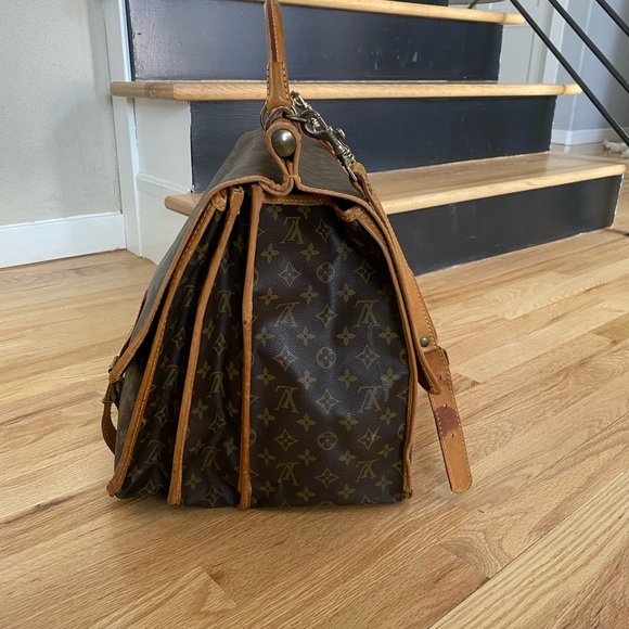 Auth Louis Vuitton Kleber Travel Bag in Monogram w/Vachetta Leather 1989 France - Picture 3 of 15